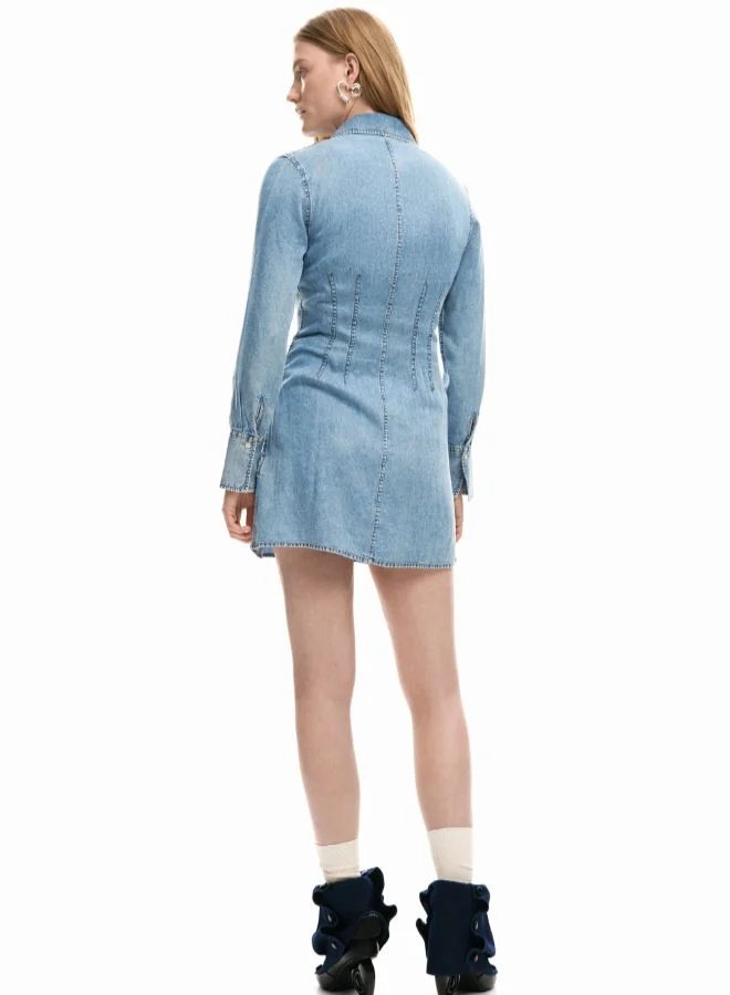 DESIGUAL denim blue Slim denim dress for Women | Best Price UAE